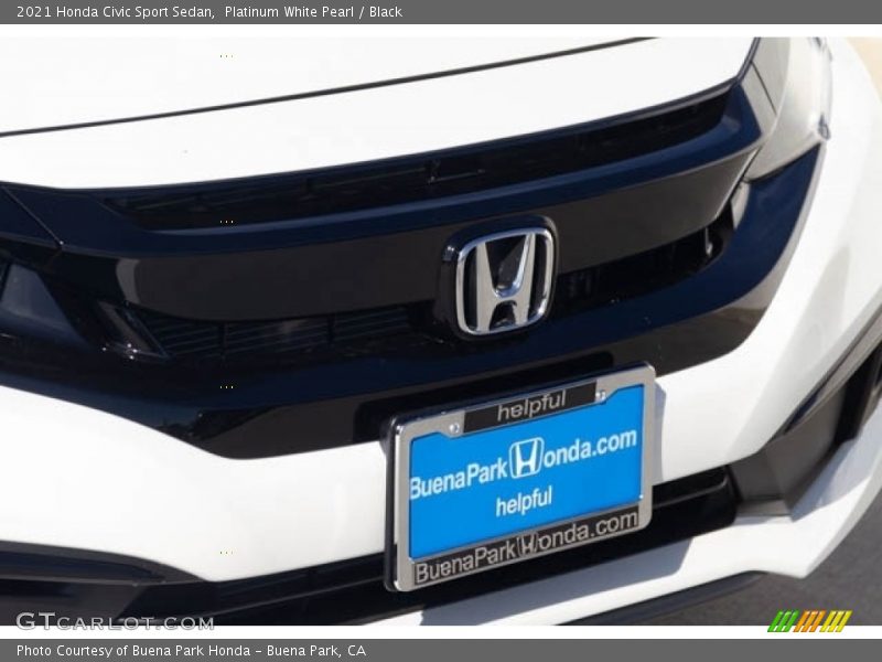 Platinum White Pearl / Black 2021 Honda Civic Sport Sedan