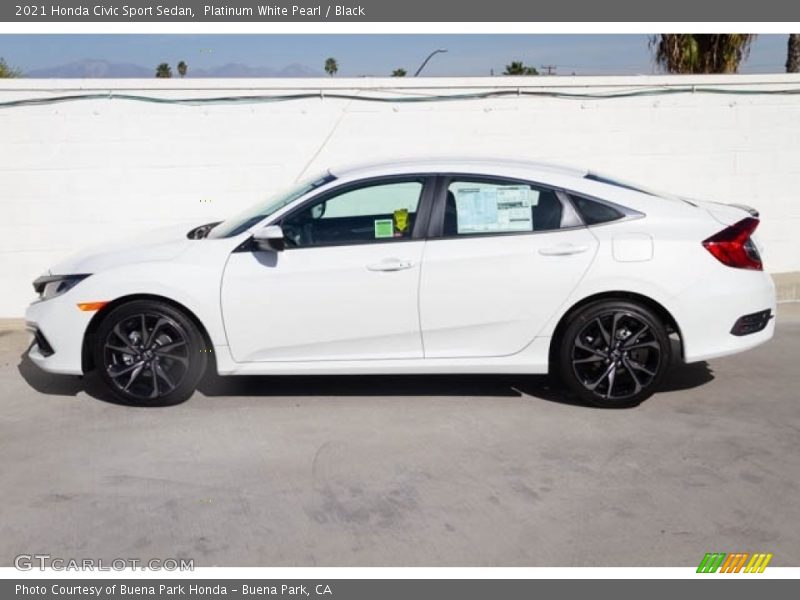 Platinum White Pearl / Black 2021 Honda Civic Sport Sedan