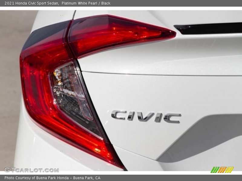 Platinum White Pearl / Black 2021 Honda Civic Sport Sedan