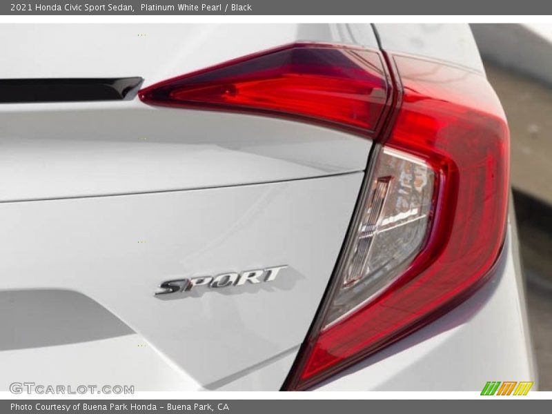 Platinum White Pearl / Black 2021 Honda Civic Sport Sedan