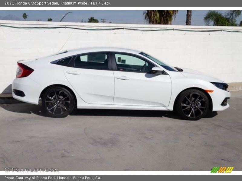 Platinum White Pearl / Black 2021 Honda Civic Sport Sedan