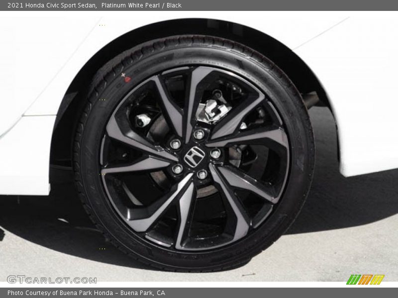 Platinum White Pearl / Black 2021 Honda Civic Sport Sedan