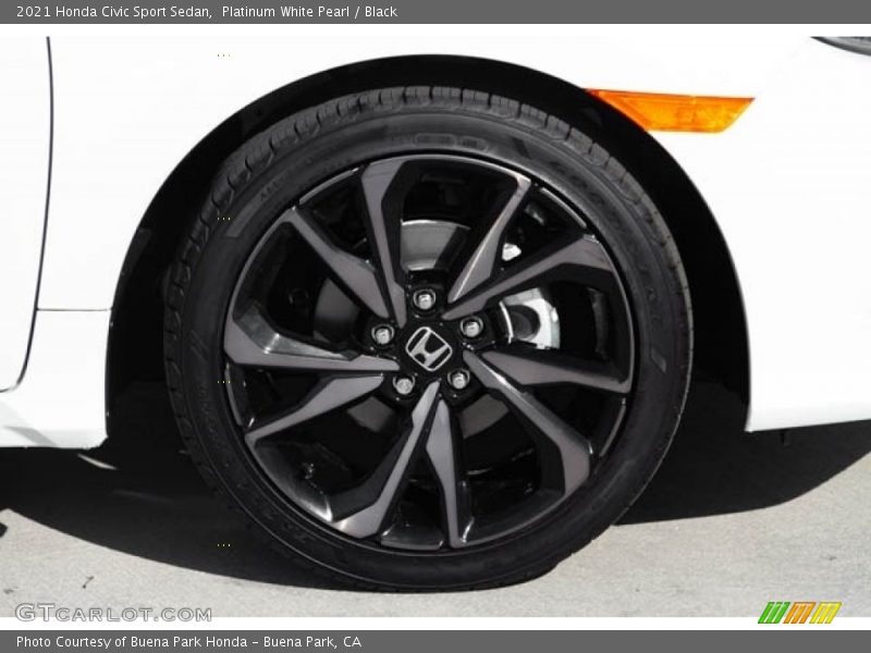 Platinum White Pearl / Black 2021 Honda Civic Sport Sedan