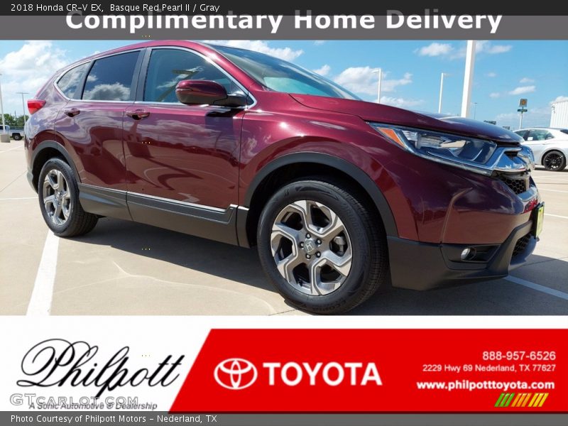 Basque Red Pearl II / Gray 2018 Honda CR-V EX