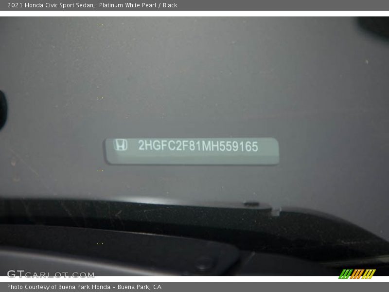 Platinum White Pearl / Black 2021 Honda Civic Sport Sedan