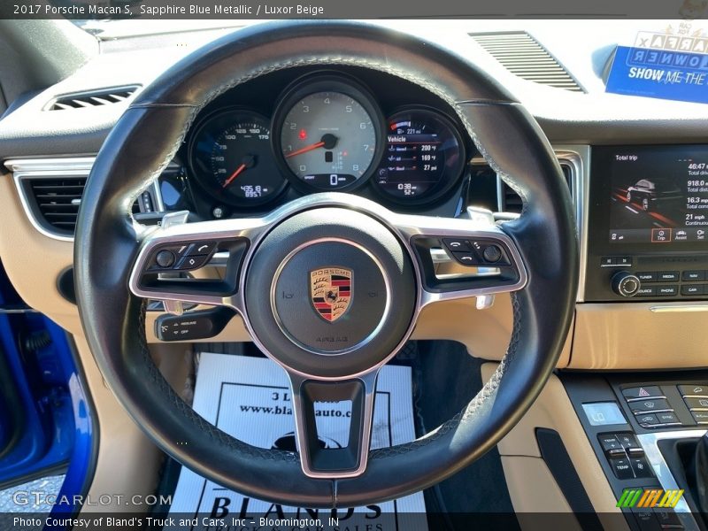 Sapphire Blue Metallic / Luxor Beige 2017 Porsche Macan S