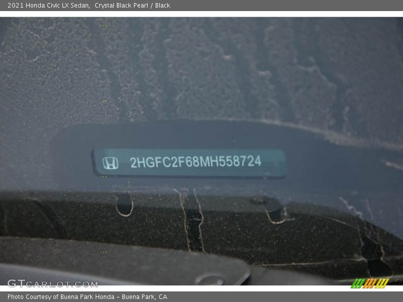 Crystal Black Pearl / Black 2021 Honda Civic LX Sedan