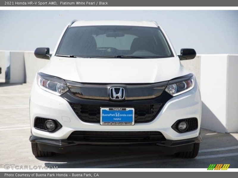 Platinum White Pearl / Black 2021 Honda HR-V Sport AWD