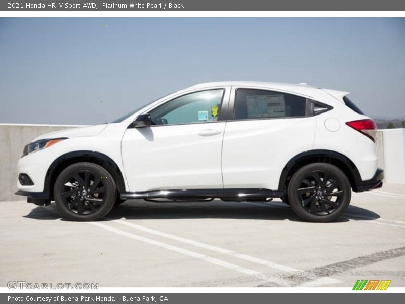 Platinum White Pearl / Black 2021 Honda HR-V Sport AWD