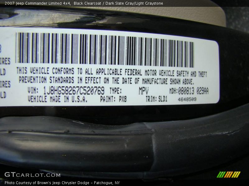 Black Clearcoat / Dark Slate Gray/Light Graystone 2007 Jeep Commander Limited 4x4