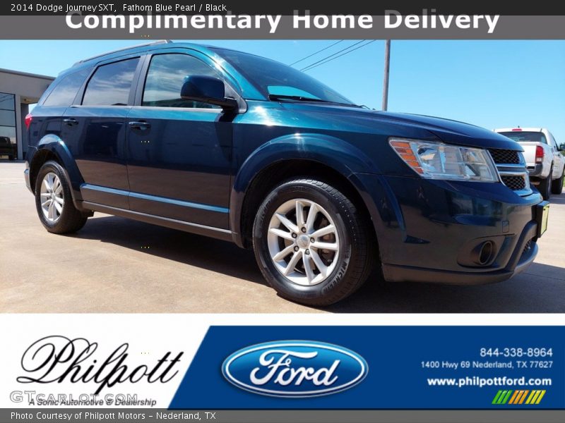 Fathom Blue Pearl / Black 2014 Dodge Journey SXT