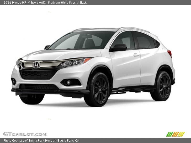 Platinum White Pearl / Black 2021 Honda HR-V Sport AWD