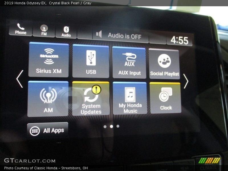 Crystal Black Pearl / Gray 2019 Honda Odyssey EX