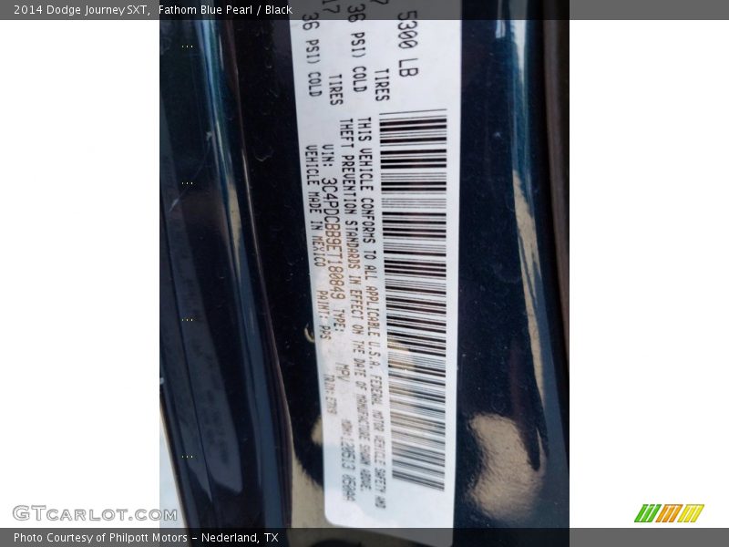 Fathom Blue Pearl / Black 2014 Dodge Journey SXT