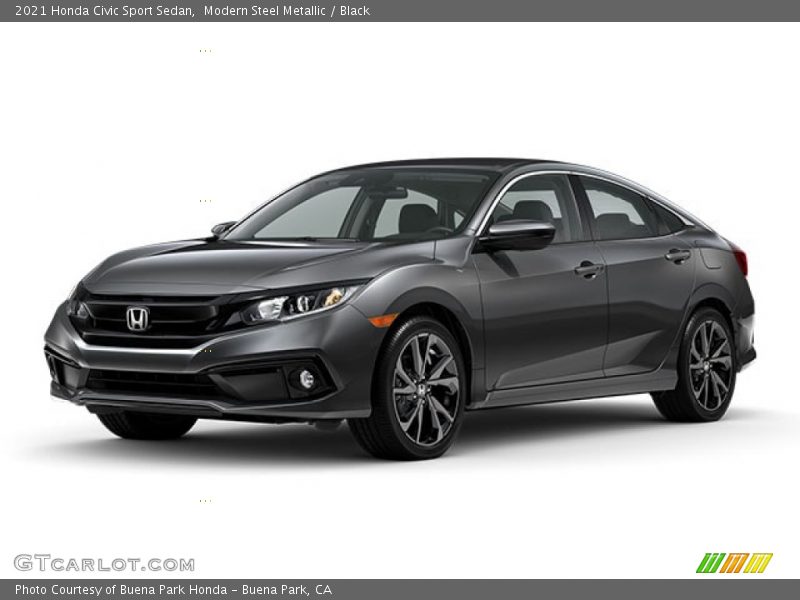 Modern Steel Metallic / Black 2021 Honda Civic Sport Sedan