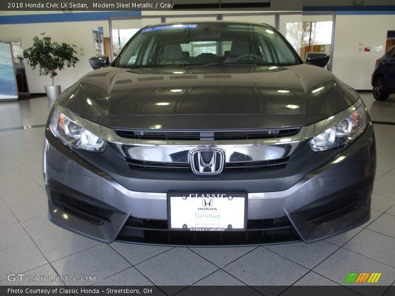 Modern Steel Metallic / Gray 2018 Honda Civic LX Sedan
