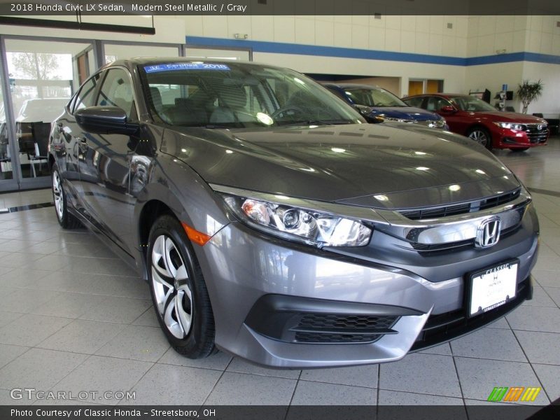 Modern Steel Metallic / Gray 2018 Honda Civic LX Sedan
