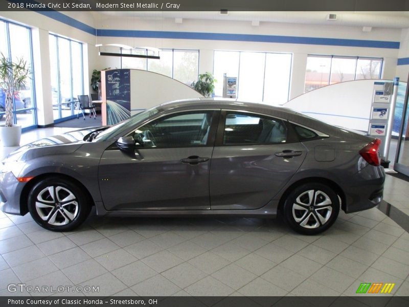Modern Steel Metallic / Gray 2018 Honda Civic LX Sedan