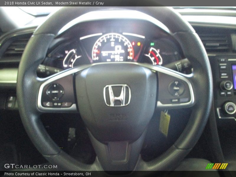 Modern Steel Metallic / Gray 2018 Honda Civic LX Sedan