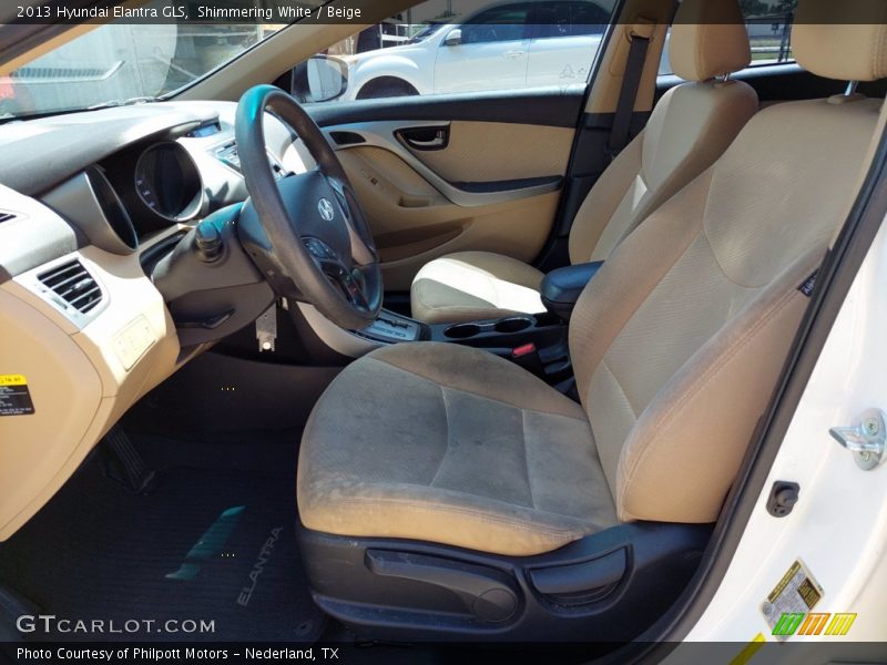 Shimmering White / Beige 2013 Hyundai Elantra GLS