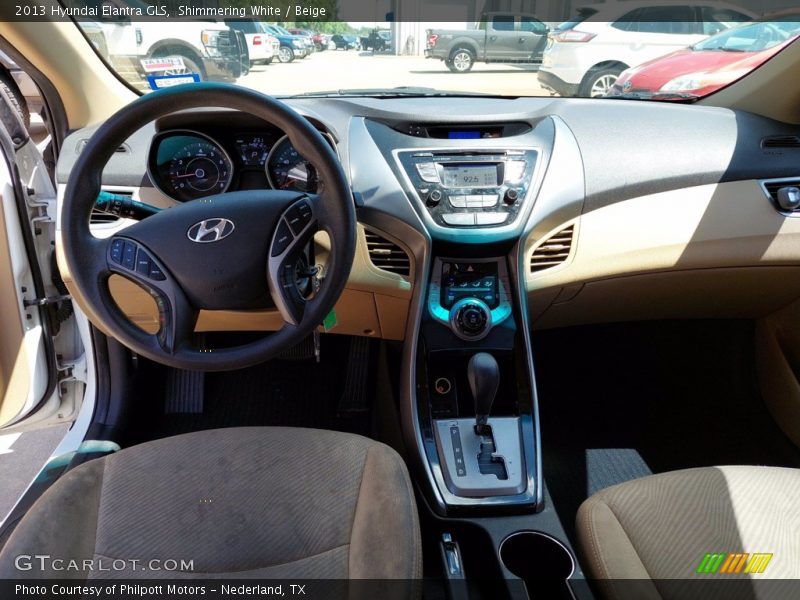 Shimmering White / Beige 2013 Hyundai Elantra GLS