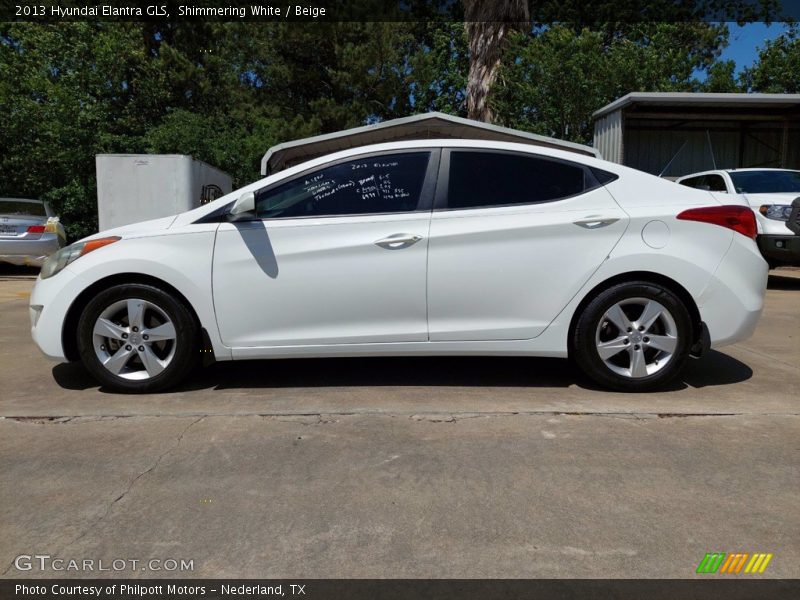 Shimmering White / Beige 2013 Hyundai Elantra GLS
