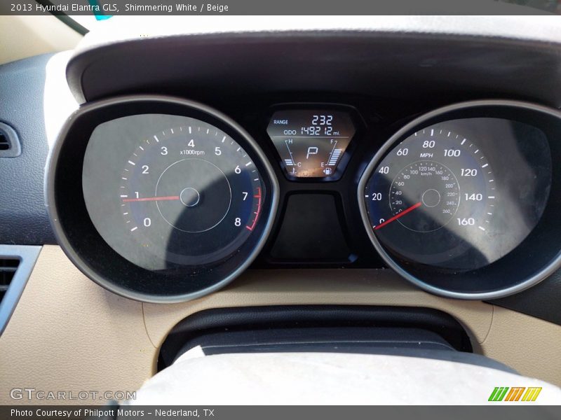 Shimmering White / Beige 2013 Hyundai Elantra GLS