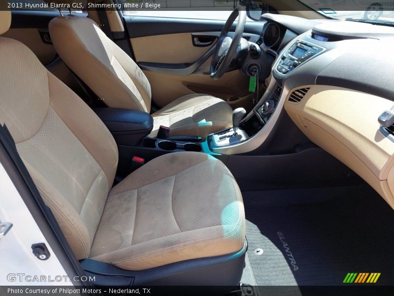Shimmering White / Beige 2013 Hyundai Elantra GLS