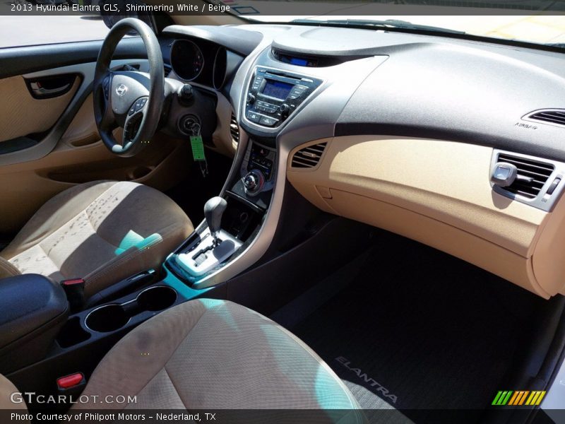Shimmering White / Beige 2013 Hyundai Elantra GLS