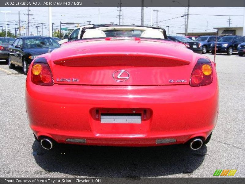 Absolutely Red / Ecru 2002 Lexus SC 430