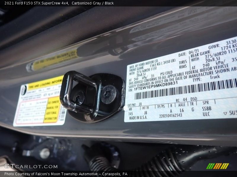 Carbonized Gray / Black 2021 Ford F150 STX SuperCrew 4x4