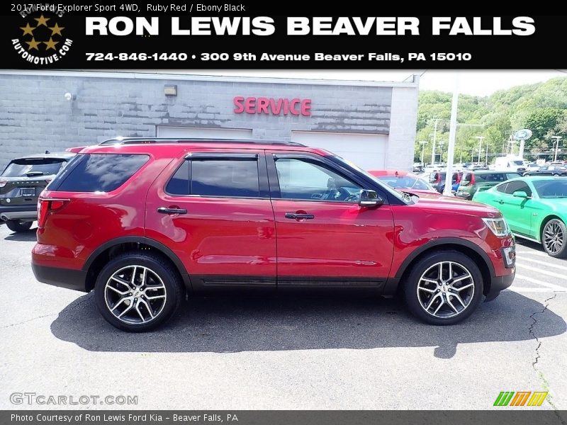 Ruby Red / Ebony Black 2017 Ford Explorer Sport 4WD