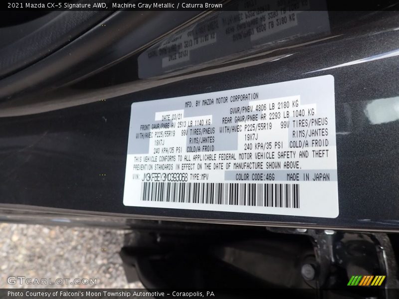 2021 CX-5 Signature AWD Machine Gray Metallic Color Code 46G