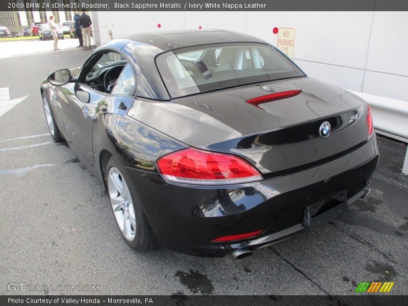 Black Sapphire Metallic / Ivory White Nappa Leather 2009 BMW Z4 sDrive35i Roadster
