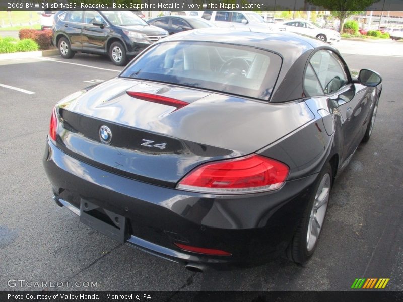 Black Sapphire Metallic / Ivory White Nappa Leather 2009 BMW Z4 sDrive35i Roadster
