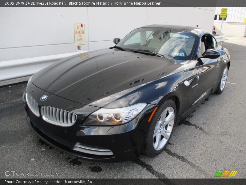 Black Sapphire Metallic / Ivory White Nappa Leather 2009 BMW Z4 sDrive35i Roadster