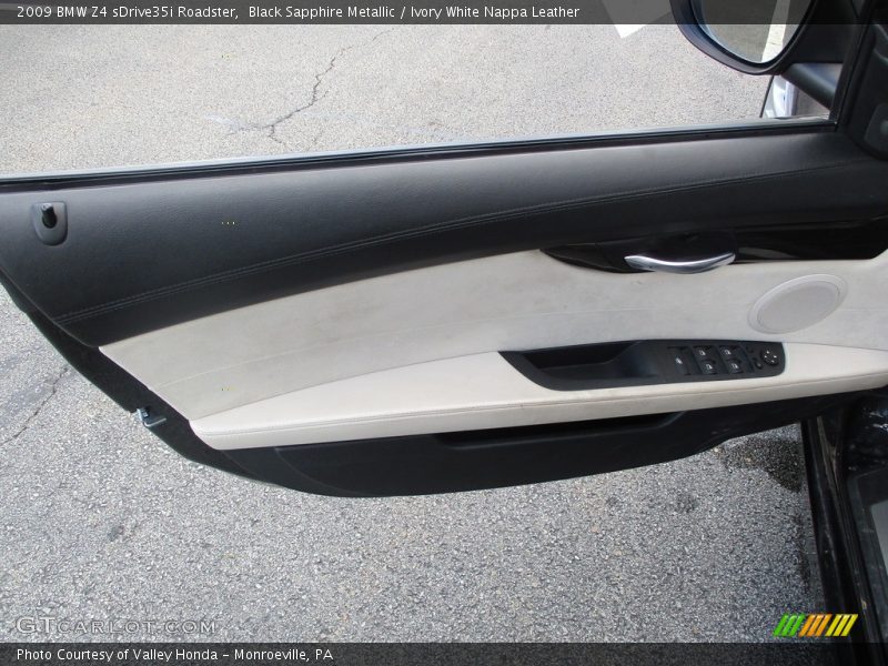 Black Sapphire Metallic / Ivory White Nappa Leather 2009 BMW Z4 sDrive35i Roadster