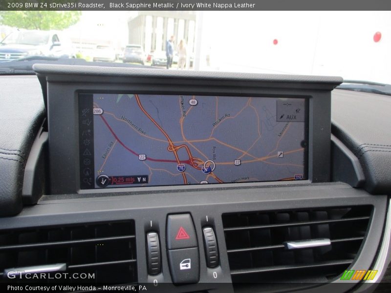 Black Sapphire Metallic / Ivory White Nappa Leather 2009 BMW Z4 sDrive35i Roadster