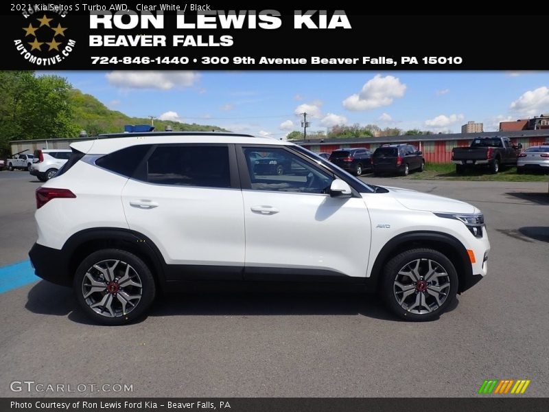 Clear White / Black 2021 Kia Seltos S Turbo AWD