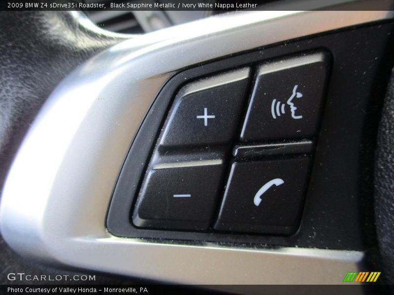 Black Sapphire Metallic / Ivory White Nappa Leather 2009 BMW Z4 sDrive35i Roadster