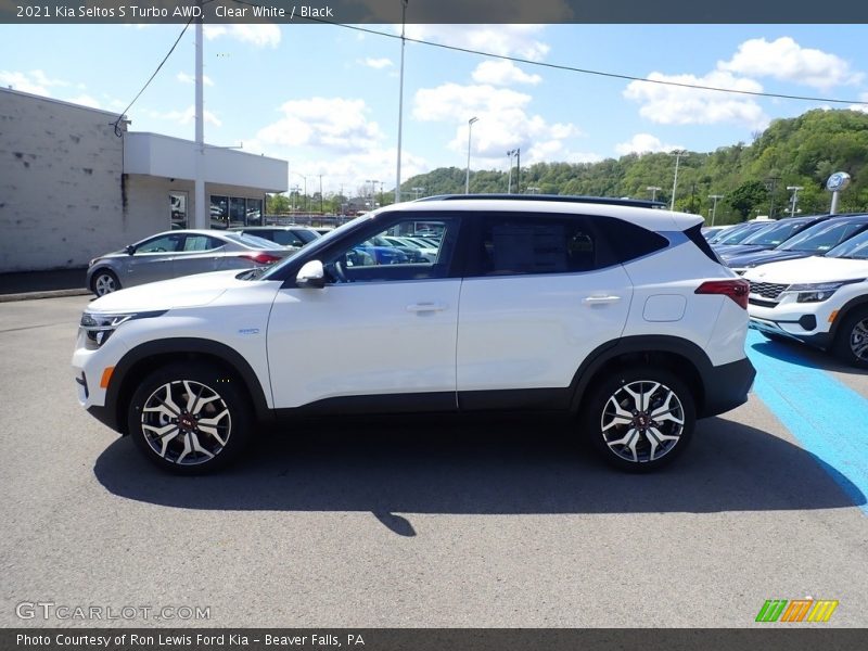 Clear White / Black 2021 Kia Seltos S Turbo AWD