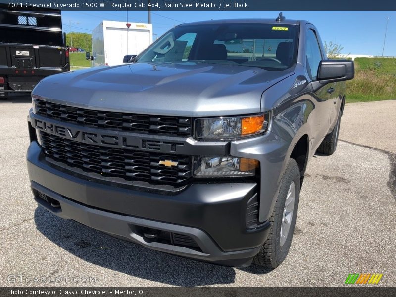 Satin Steel Metallic / Jet Black 2021 Chevrolet Silverado 1500 WT Regular Cab 4x4