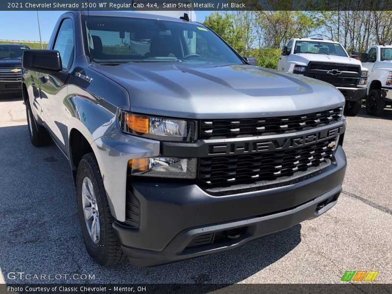 Satin Steel Metallic / Jet Black 2021 Chevrolet Silverado 1500 WT Regular Cab 4x4