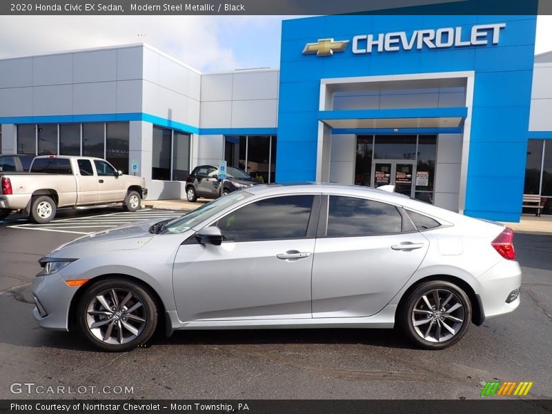 Modern Steel Metallic / Black 2020 Honda Civic EX Sedan