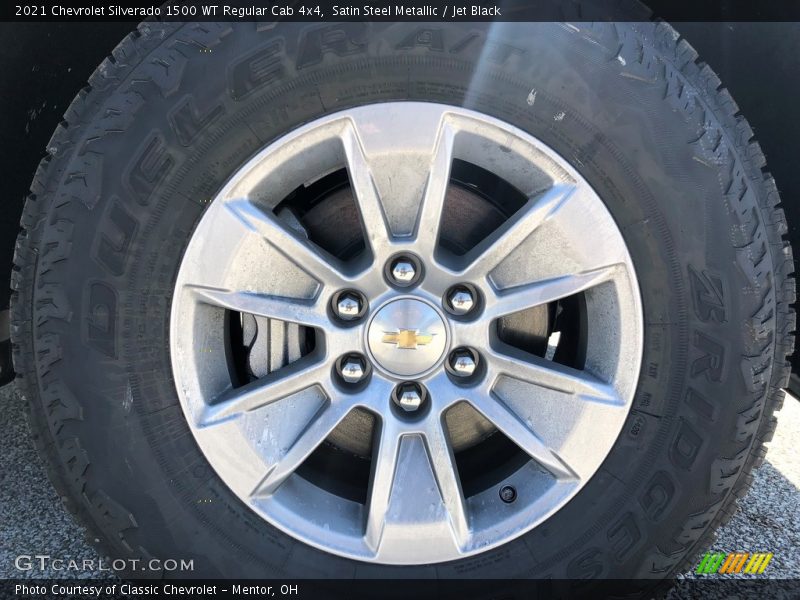 Satin Steel Metallic / Jet Black 2021 Chevrolet Silverado 1500 WT Regular Cab 4x4