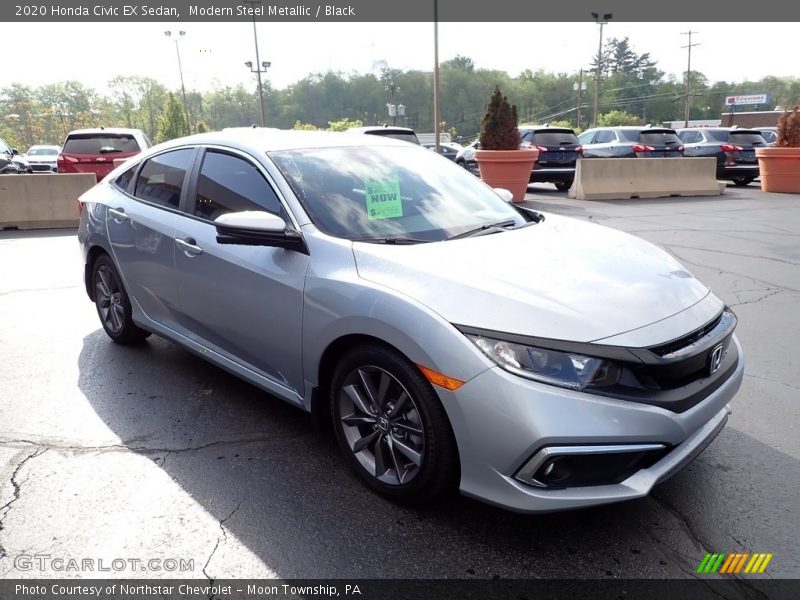 Modern Steel Metallic / Black 2020 Honda Civic EX Sedan