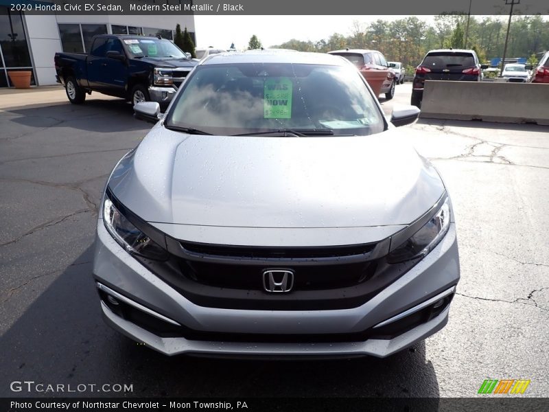 Modern Steel Metallic / Black 2020 Honda Civic EX Sedan