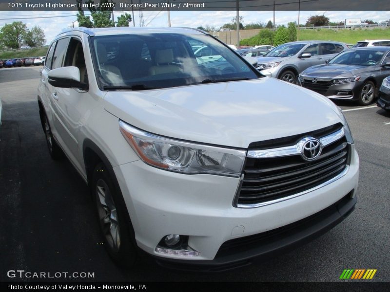 Blizzard Pearl White / Almond 2015 Toyota Highlander Limited AWD