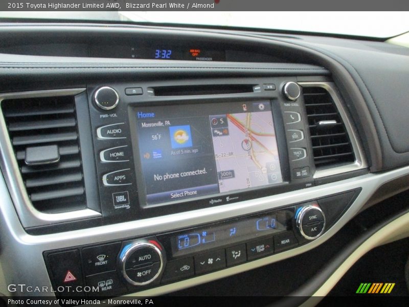 Blizzard Pearl White / Almond 2015 Toyota Highlander Limited AWD