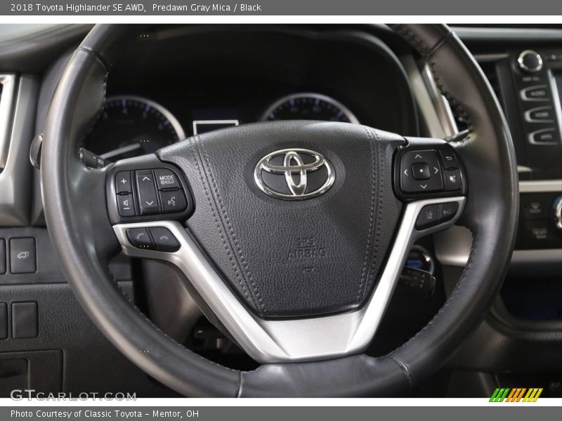 Predawn Gray Mica / Black 2018 Toyota Highlander SE AWD